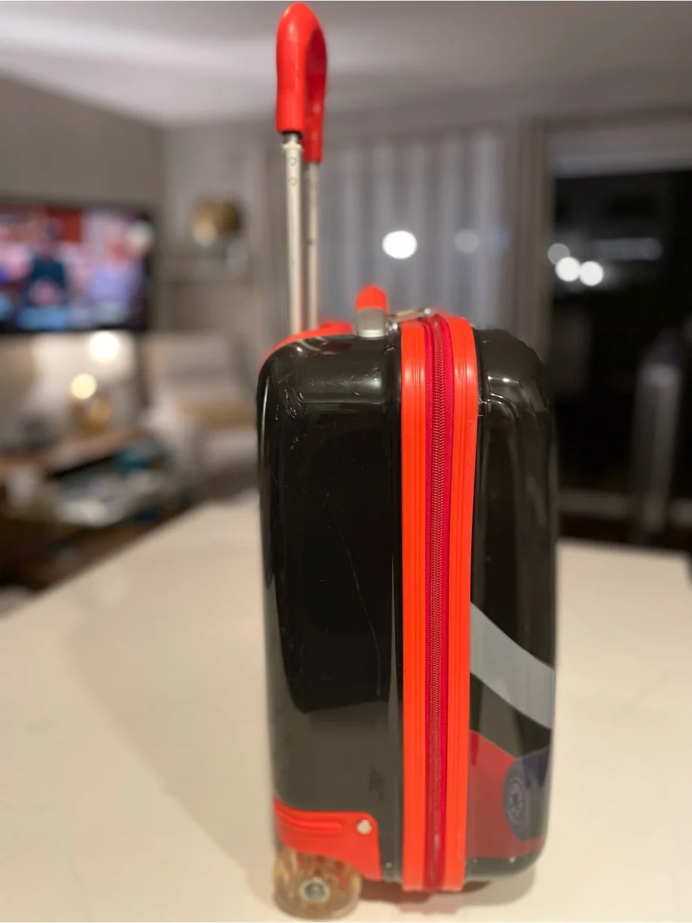 Kids Ferrari Black & Red Racing Hardcase Carry-On Luggage Scooter | Genuine